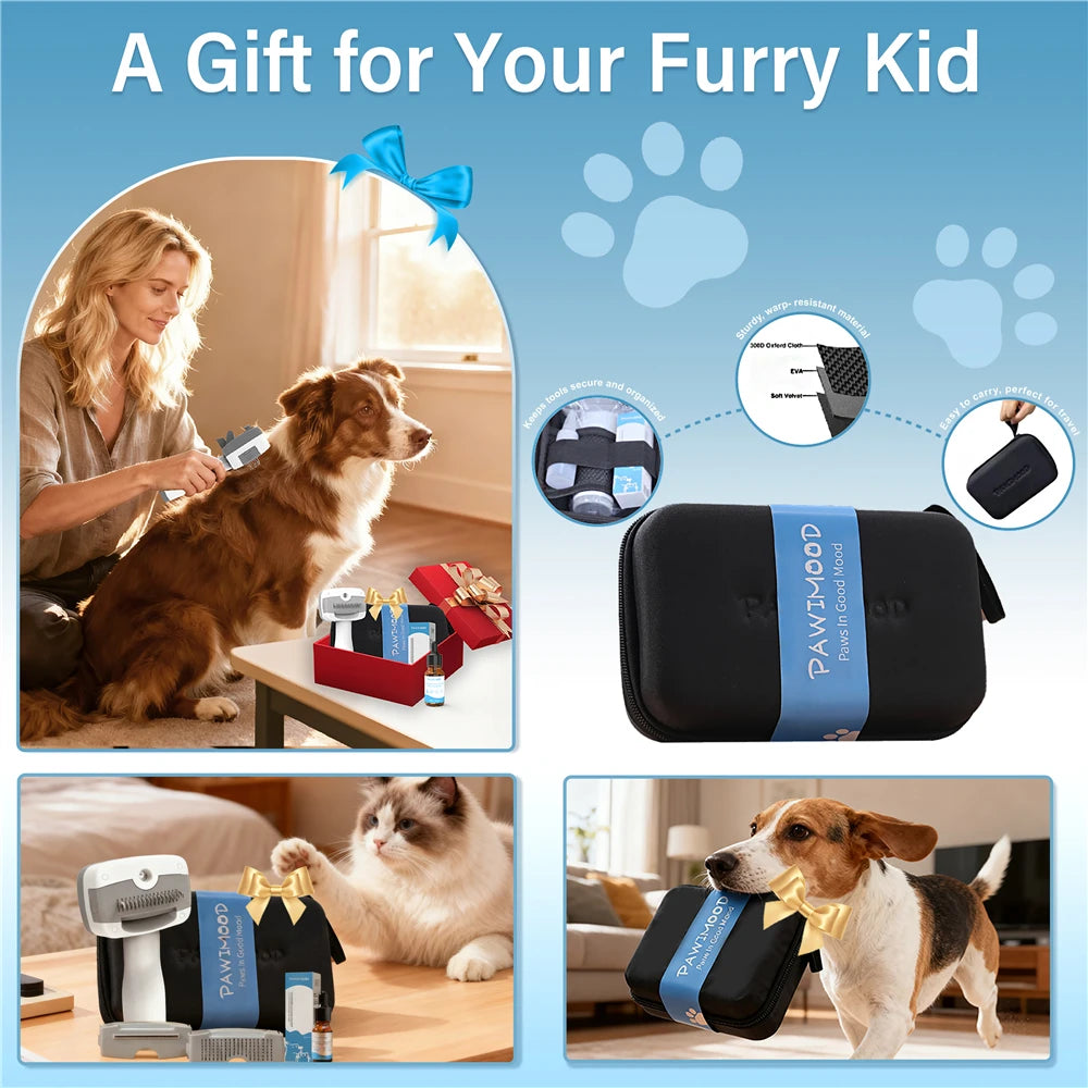 3-in-1 Pet Steamer Brush — Dematting & Deshedding Tool for Dogs & Cats