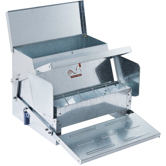 Automatic Poultry Feeder — 25 lbs Galvanized Steel | Feeds 6 to 36 Chickens | Up to 11 Days