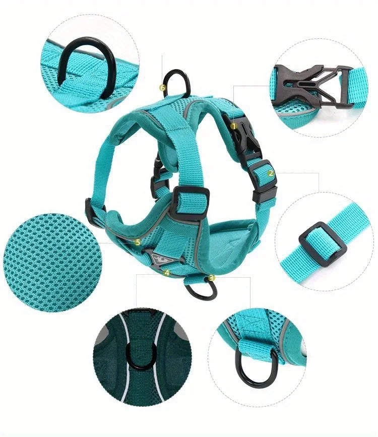 No-Pull Dog & Cat Harness & Leash Set — Adjustable, Reflective Vest