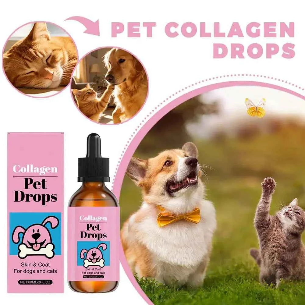 Dog Collagen Drops Gentle Formula for Coat & Skin Care Main Dietary Supplement Dog Cleaning Supplies Pet collagen drops