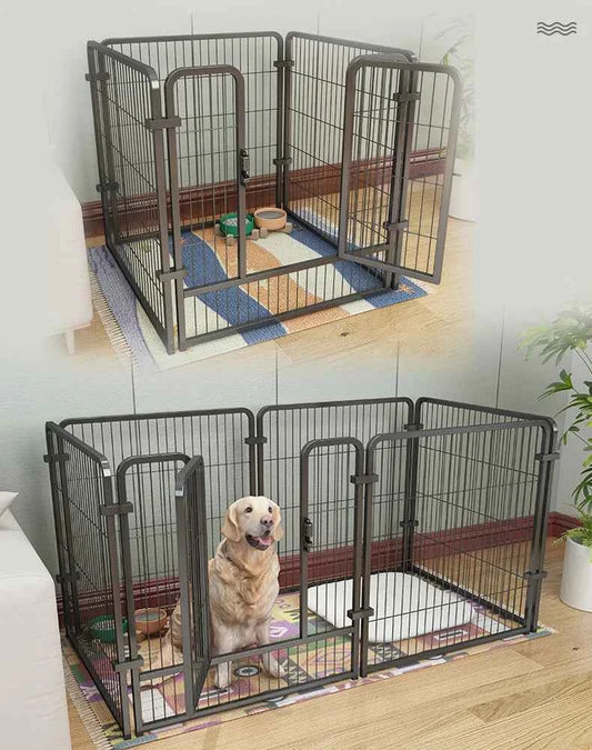 Heavy Duty Pet Playpen — 4 or 6 Foldable Stainless Steel Panels for Dogs, Cats & Rabbits