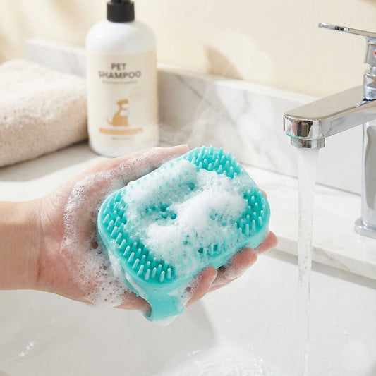 2-in-1 Pet Bath Brush & Shampoo Dispenser — Grooming Massage Tool for Dogs & Cats