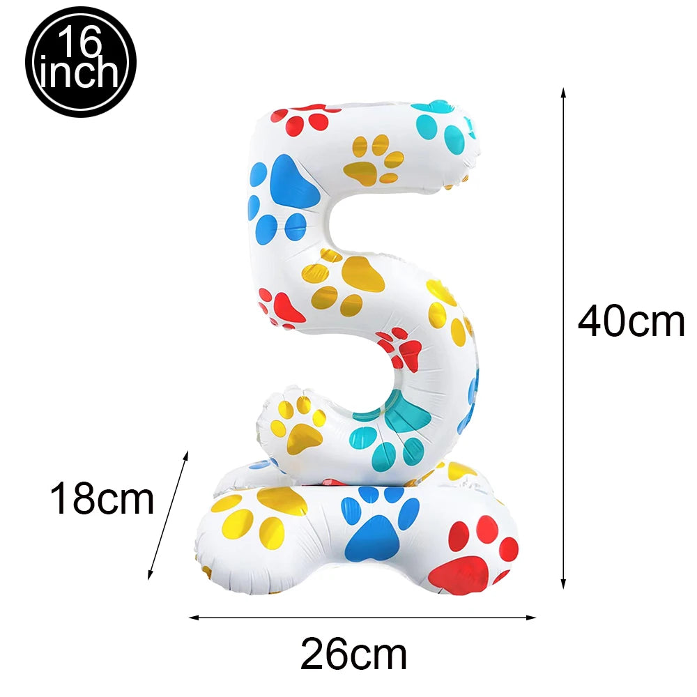 Dog Birthday Party Balloons — 12" Latex Puppy Print, Pack of 12
