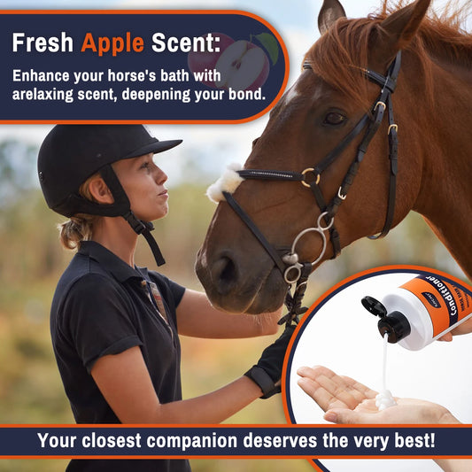 Horse Mane & Tail Shampoo, Conditioner, or Bundle — Detangler, Strengthens & Adds Shine