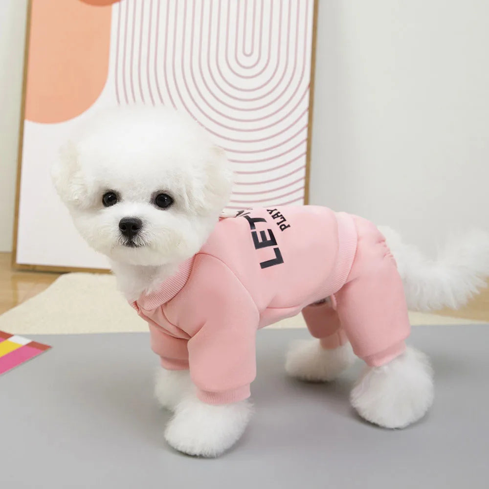 4-Leg Dog Hoodie Jumpsuit — Fleece Pullover Sweatshirt for Small Dogs & Puppies, Autumn/Winter