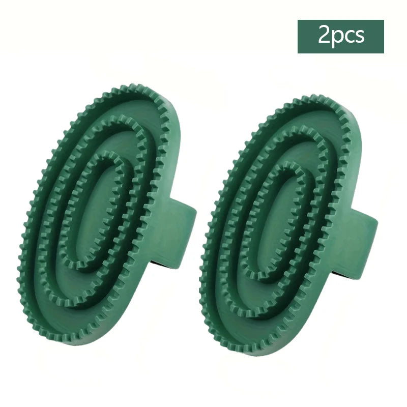 Rubber Massage & Cleaning Brush for Horses — Detangling & Bathing Tool