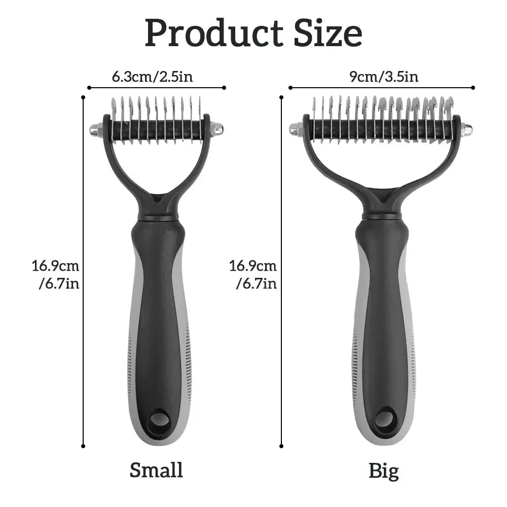 Double-Sided Stainless Steel Pet Hair Removal Comb — Dog & Cat Grooming
