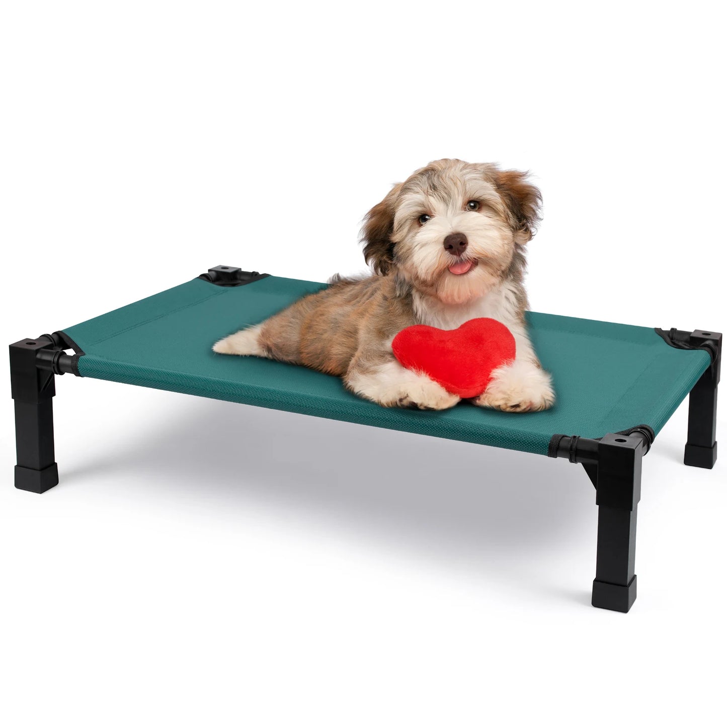 Elevated Metal Frame Dog Bed — Cooling, Chew-Proof, Breathable Mesh with Attachable Top