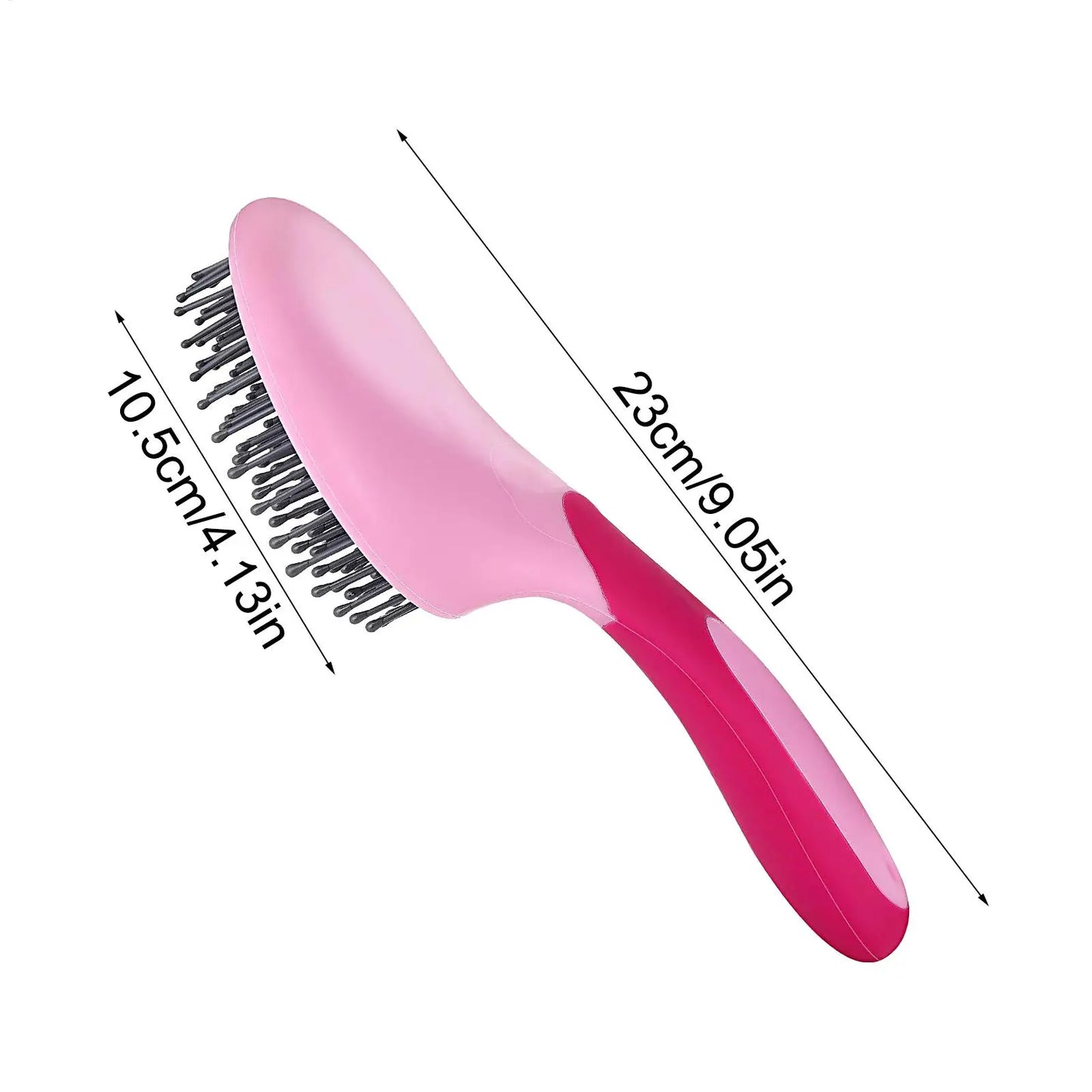 Horse Mane & Tail Brush — Soft Rubber Grip, Needle Bristles (Random Color)