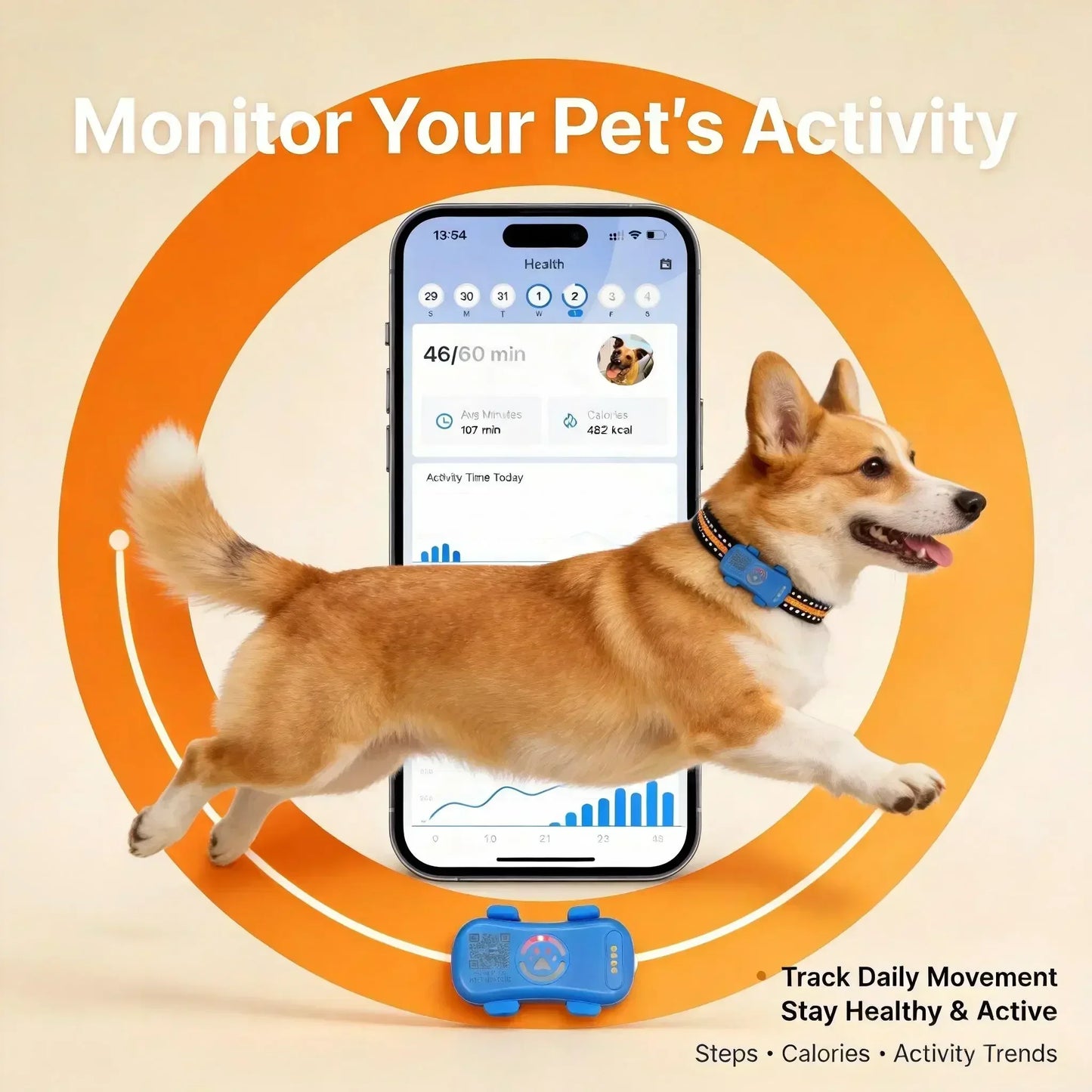 4G GPS Pet Tracker for Dogs & Cats — Real-Time Tracking, Built-In SIM, IP67 Waterproof