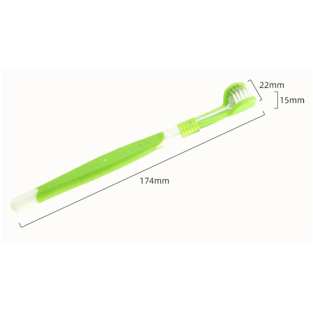 3-Sided Dog & Cat Toothbrush — Removes Bad Breath & Tartar