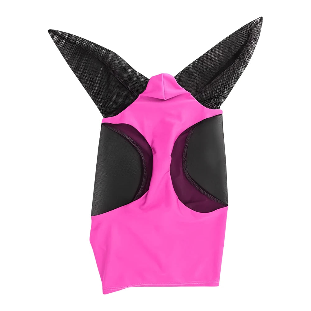 Horse Fly Mask — Breathable Mesh Hood with Ear Protection | Anti-Fly & Mosquito Bonnet | Black, Grey, Blue, Red, Purple