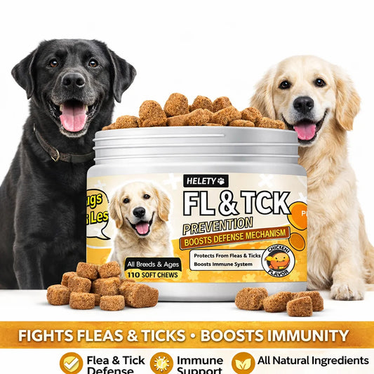 Dog Flea & Tick Prevention Chews — Allergy Relief, Anti-Itch & Skin Repair