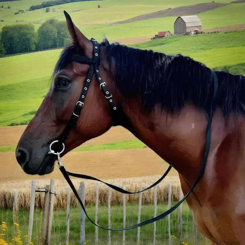 Adjustable Horse Halter Throat Latch For Horse Bridle With 3 Buckles Horse Head Headstall Lead Rope Horse Farm Must-have