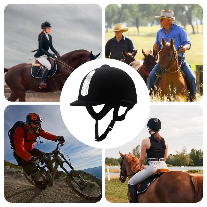 Equestrian Horse Riding Helmet — Breathable ABS Safety Half Cover Headgear for Riders