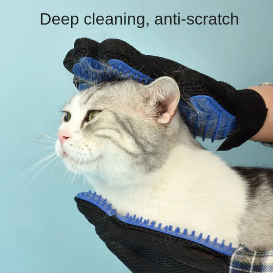 Silicone Pet Grooming Gloves for Dogs & Cats — Gentle Massage & Deshedding