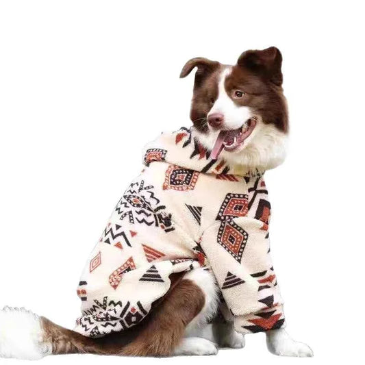 Hooded Dog Coat Winter Warm Thicken Hoodies for Medium Large Dogs, Cold Weather Pet Clothes thermal Sherpa Fleece Dog Sweatshirt