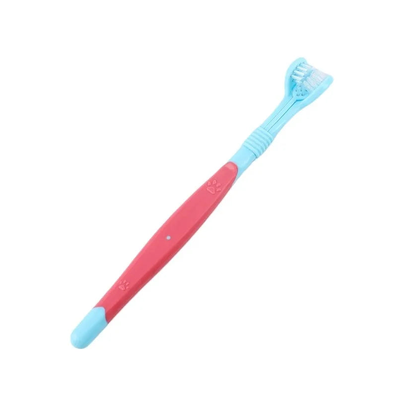 3-Sided Dog & Cat Toothbrush — Removes Bad Breath & Tartar