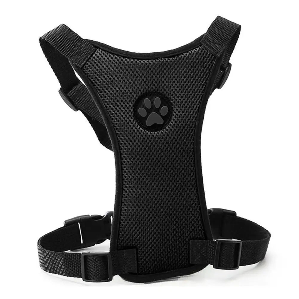 Breathable Mesh Dog Harness & Car Seat Belt — Adjustable, Sizes S, M, L