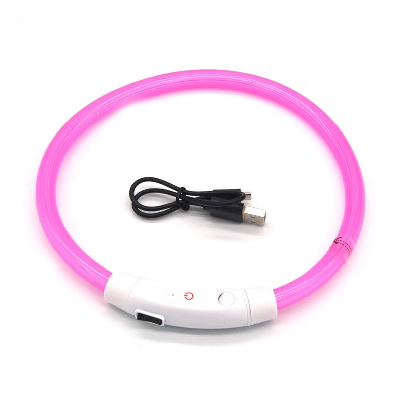 Rechargeable LED Dog Collar — Bright Light for Night Safety