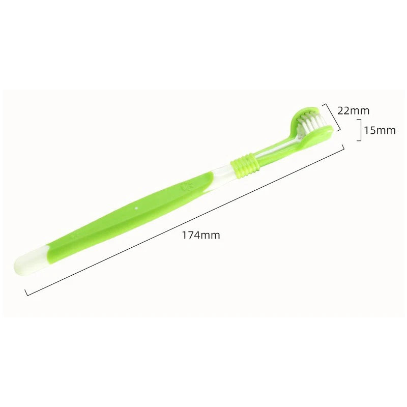 3-Sided Dog & Cat Toothbrush — Removes Bad Breath & Tartar