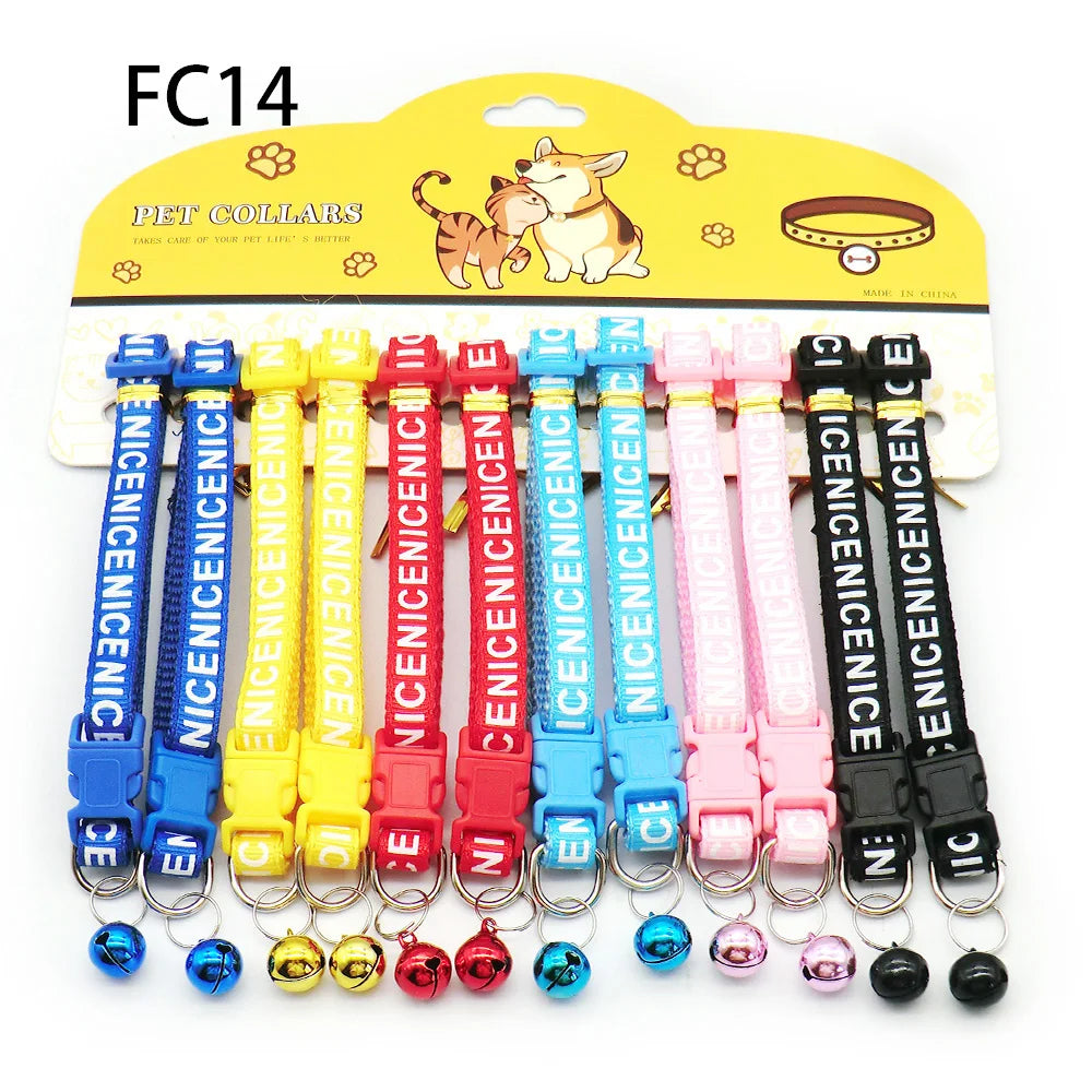 12-Pack Mix Color Dog & Cat Buckle Collars — Wholesale Anti-Lost Set