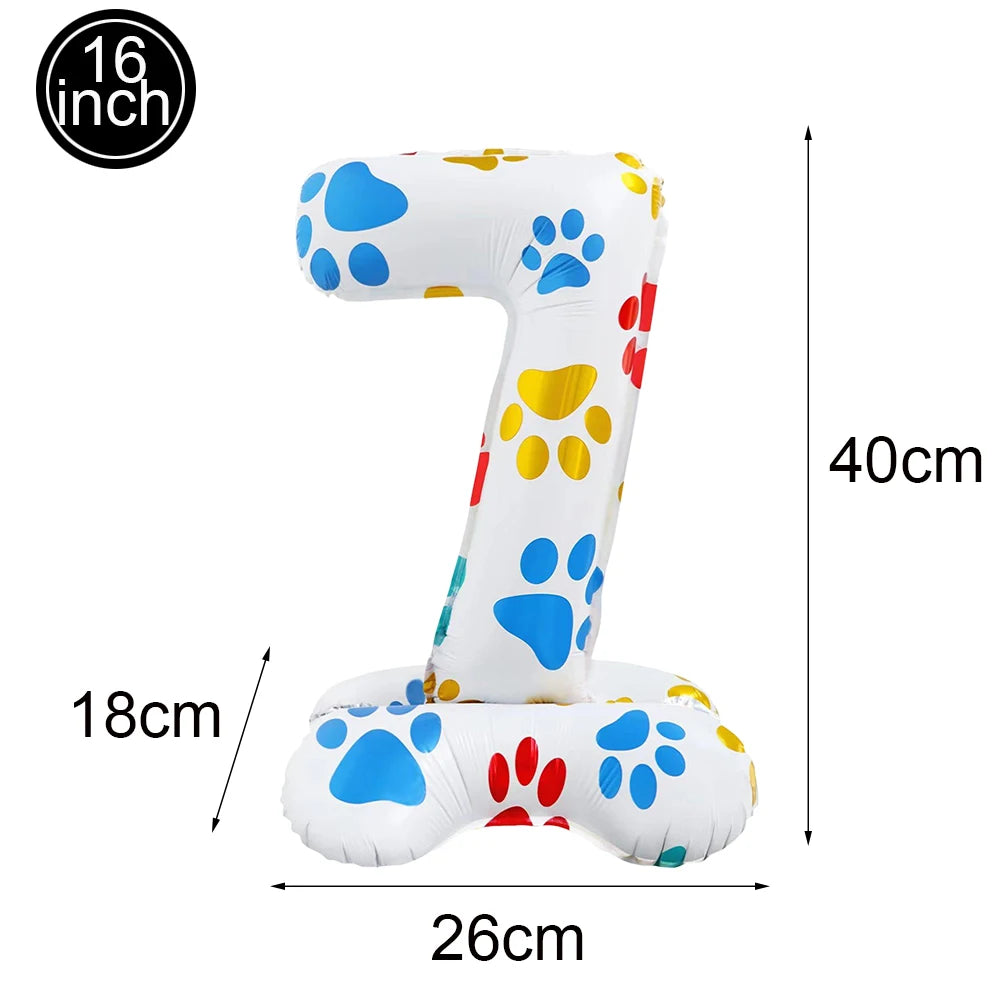 Dog Birthday Party Balloons — 12" Latex Puppy Print, Pack of 12