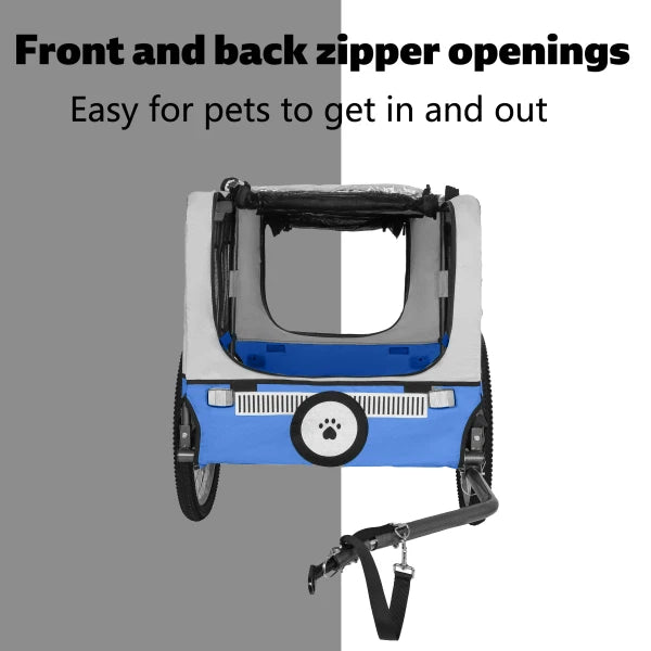 Folding Dog Bike Trailer — Lightweight Portable Pet Carrier with 20" Wheels & Steel Frame