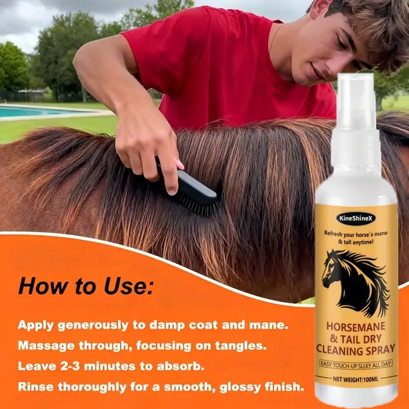 No-Rinse Horse Mane & Tail Detangling Spray — Smoothing & Conditioning