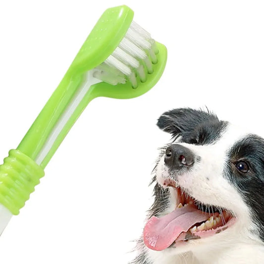 3-Sided Dog & Cat Toothbrush — Removes Bad Breath & Tartar