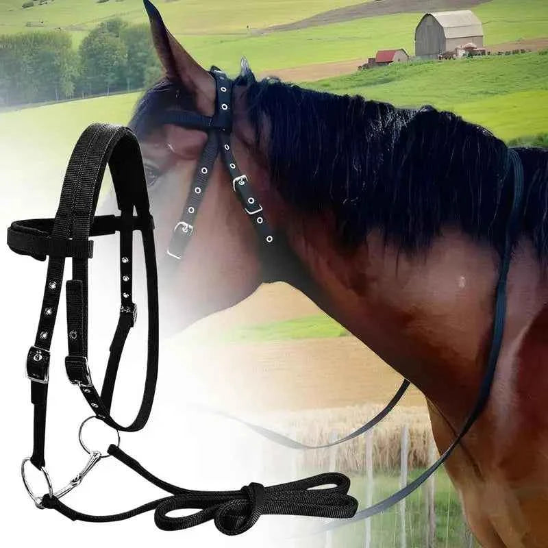 Adjustable Horse Halter Throat Latch For Horse Bridle With 3 Buckles Horse Head Headstall Lead Rope Horse Farm Must-have