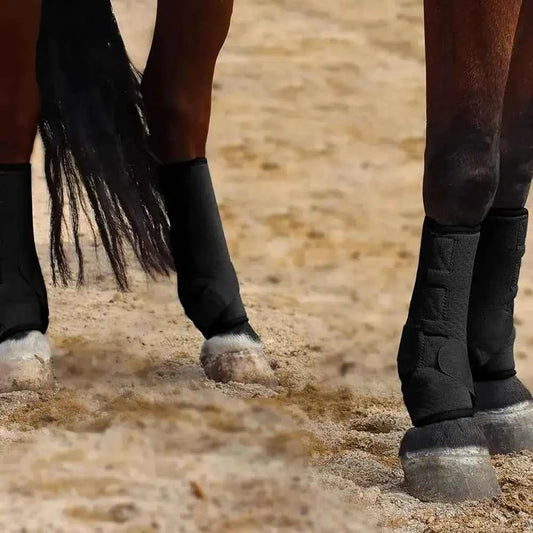 Horse Leg Wraps & Boots — Set of 4, Adjustable Neoprene Support