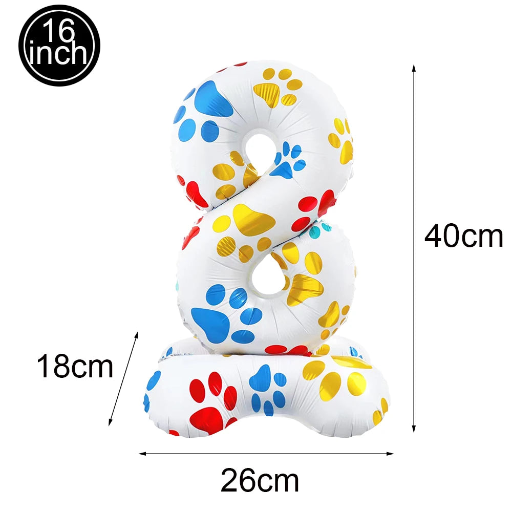 Dog Birthday Party Balloons — 12" Latex Puppy Print, Pack of 12