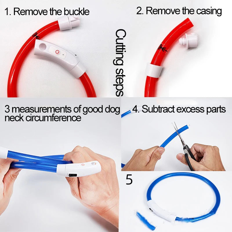 Rechargeable LED Dog Collar — Bright Light for Night Safety
