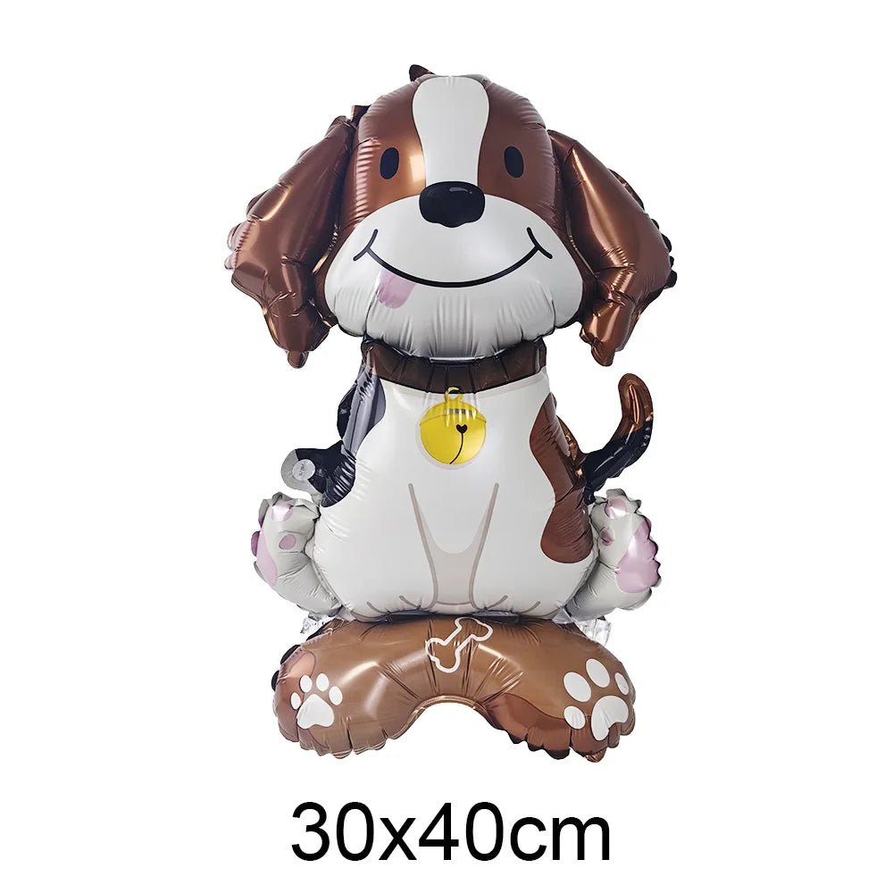 Dog Birthday Party Balloons — 12" Latex Puppy Print, Pack of 12