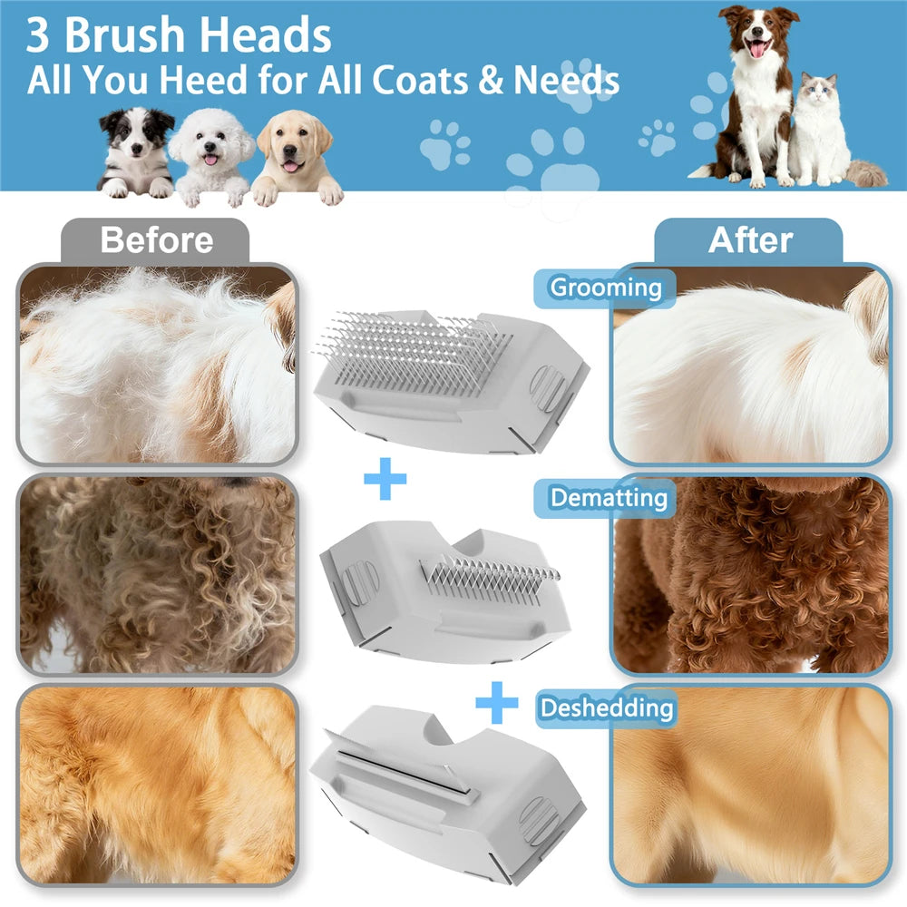 3-in-1 Pet Steamer Brush — Dematting & Deshedding Tool for Dogs & Cats