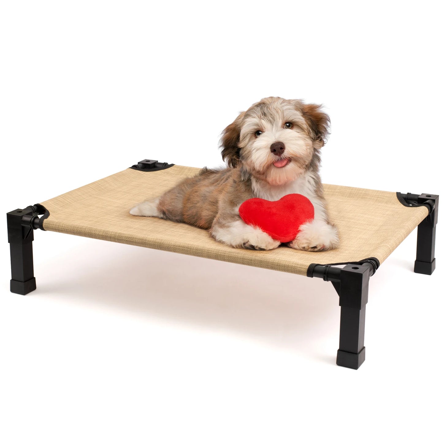 Elevated Metal Frame Dog Bed — Cooling, Chew-Proof, Breathable Mesh with Attachable Top