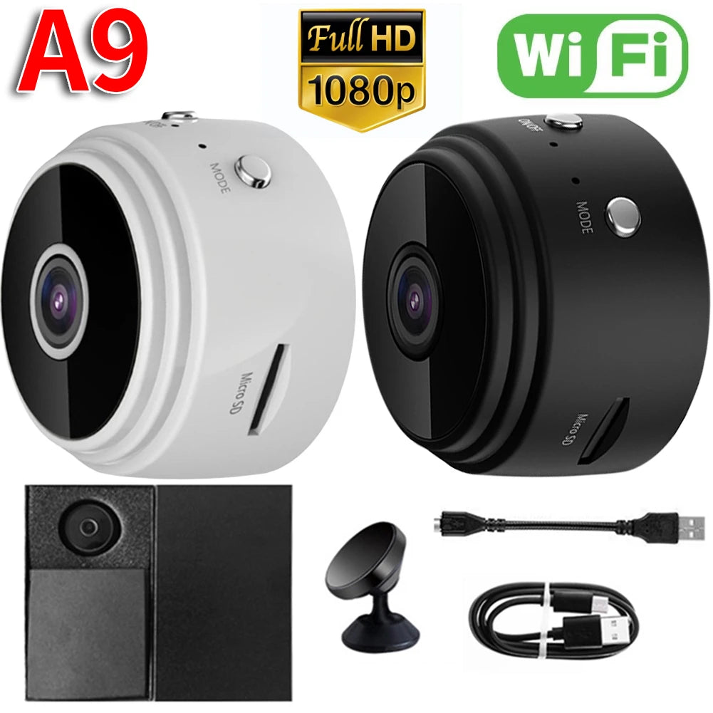 HD 1080p Wireless Mini Camera — Sound and vision, Rechargeable, indoor/outdoor Night Vision, Magnetic mount