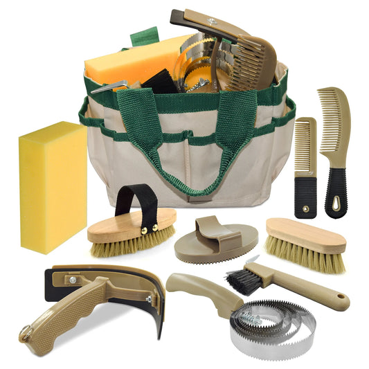 10-Piece Horse Grooming Kit with Tote Bag — Complete Grooming & Bathing Set | Perfect Horse Gift for Riders