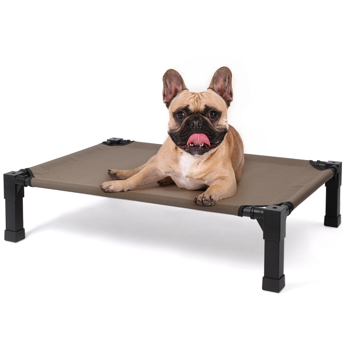 Elevated Metal Frame Dog Bed — Cooling, Chew-Proof, Breathable Mesh with Attachable Top