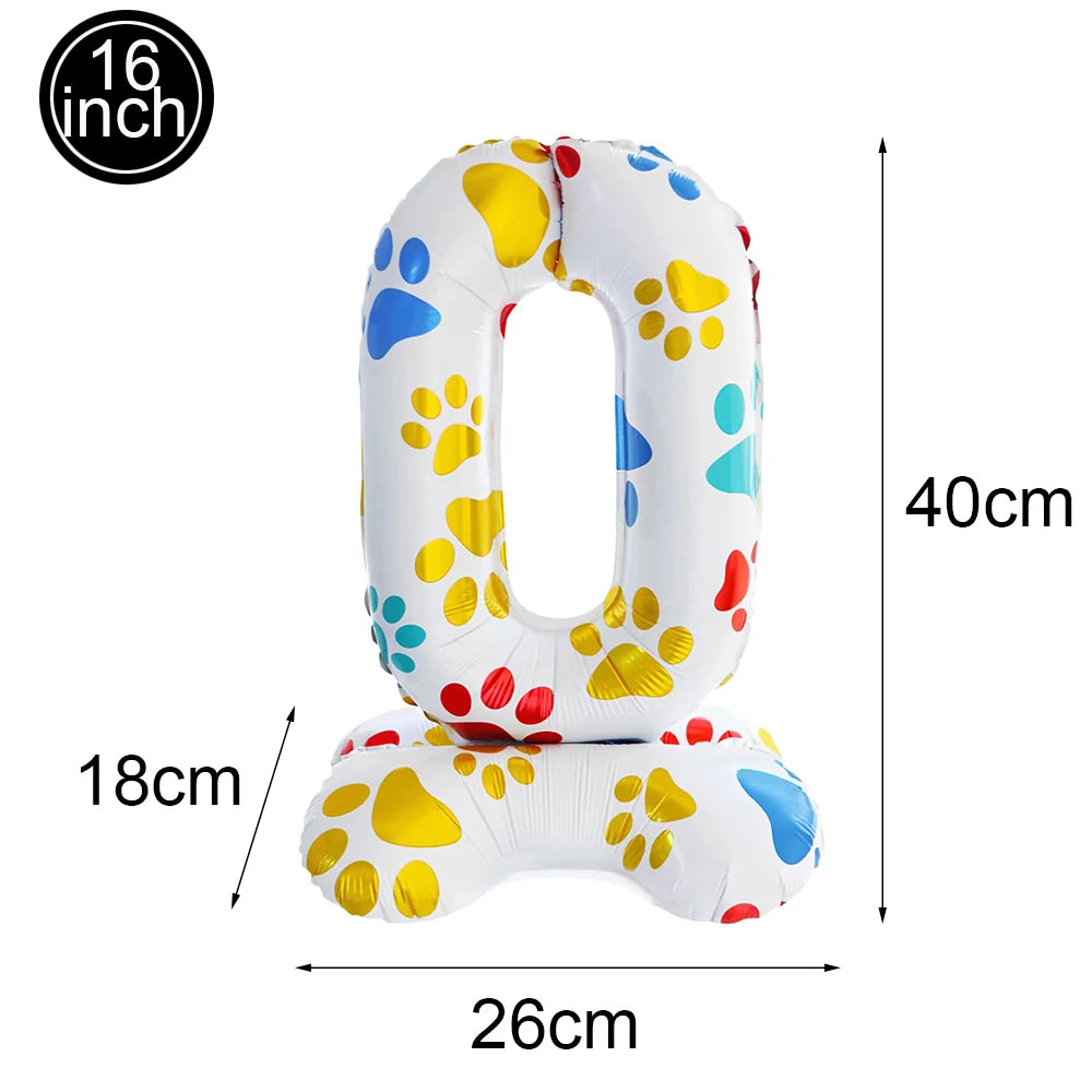 Dog Birthday Party Balloons — 12" Latex Puppy Print, Pack of 12