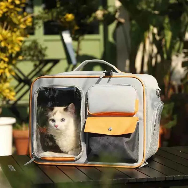 cat bag Cats Backpack transporter for cats Double shoulder pet backpack, crossbody bag,15KG can withstand weight,large space
