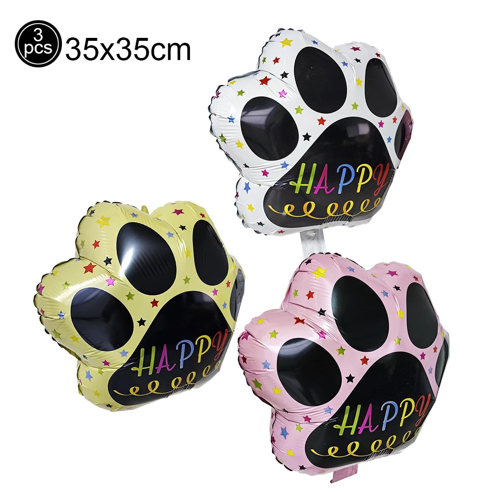 Dog Birthday Party Balloons — 12" Latex Puppy Print, Pack of 12
