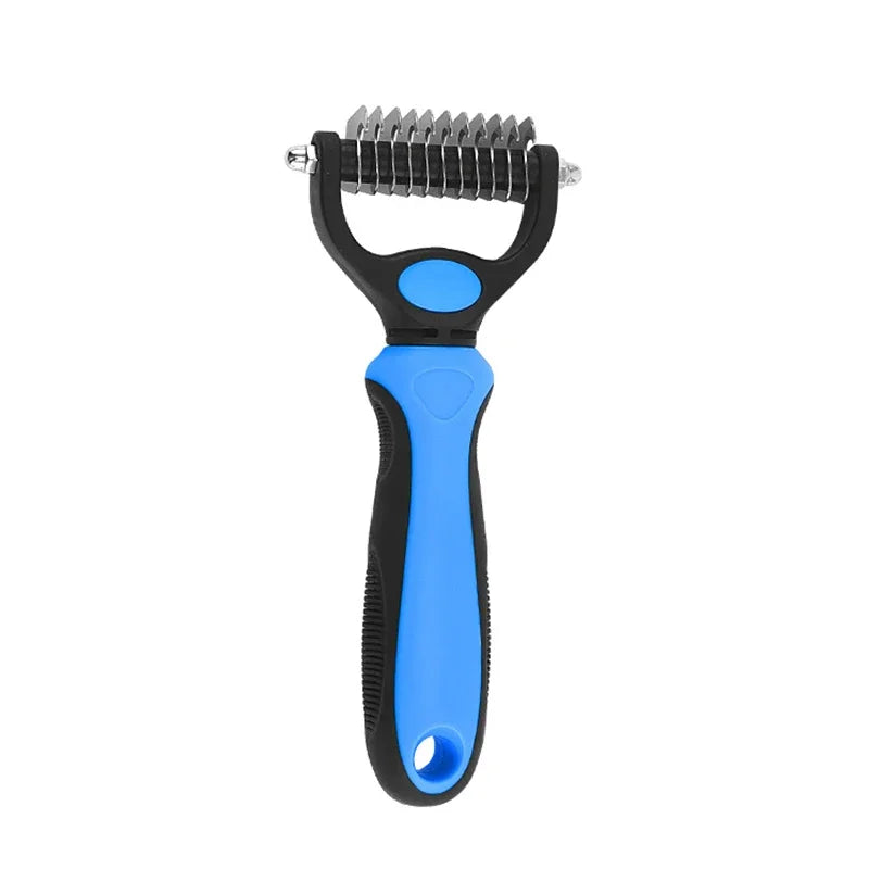Self-Cleaning Pet Deshedding & De-Matting Comb — For Dogs & Cats