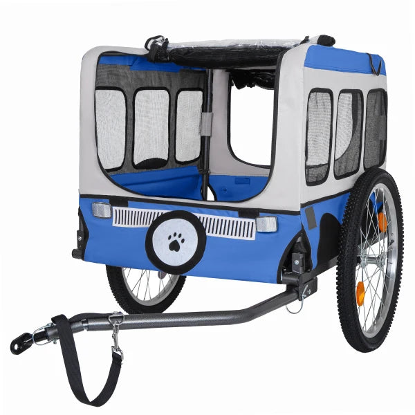 Folding Dog Bike Trailer — Lightweight Portable Pet Carrier with 20" Wheels & Steel Frame