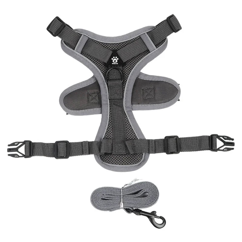No-Pull Dog & Cat Harness & Leash Set — Adjustable, Reflective Vest
