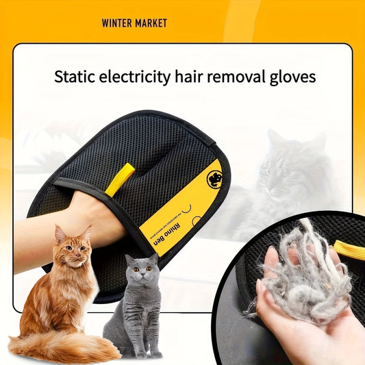 Pet Static Hair Removal Gloves — Upgraded Large Size for Dogs & Cats