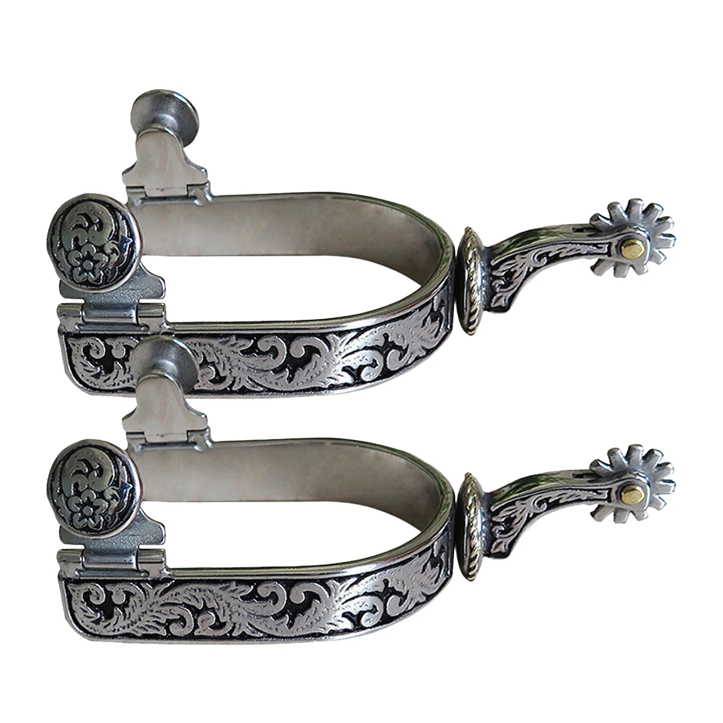 Western Cowboy Riding Spurs — Classic Roping Spurs with Gear for Boots