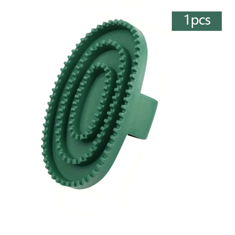 Rubber Massage & Cleaning Brush for Horses — Detangling & Bathing Tool