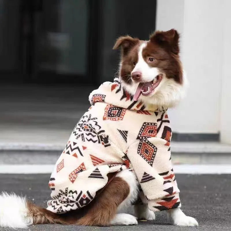 Hooded Dog Hoodie — Warm Fleece Coat for Medium & Large Dogs